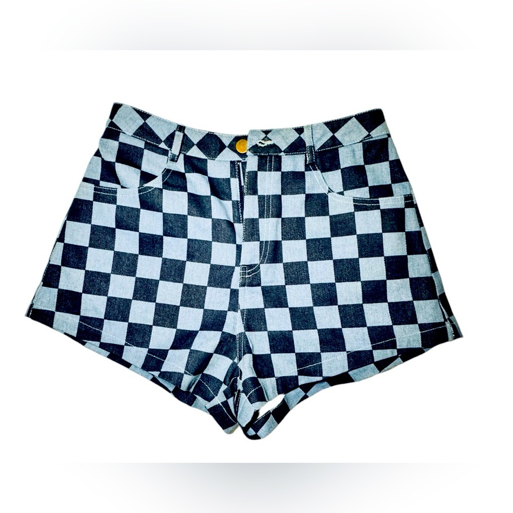 Pretty Garbage high-waisted checkered shorts